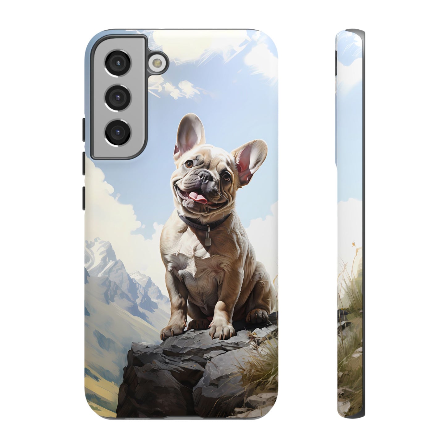 Frenchie iPhone Samsung Galaxy Phone Case! French Bull Dog Standing Proudly. Extremely Tough & Durable With Dual Layer Protection.