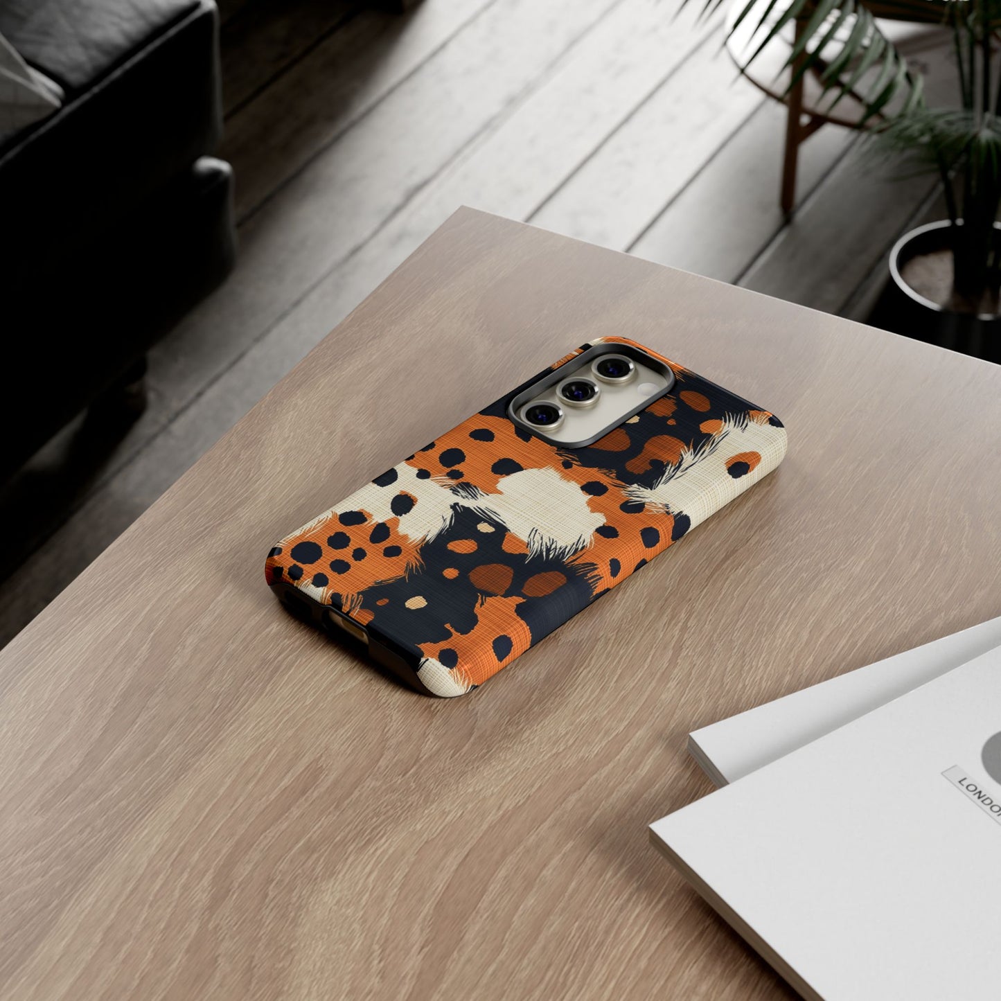 Cheetah Plaid Samsung Case – Brown & Black Pattern