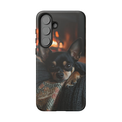 Cozy Chihuahua Fireplace Samsung Galaxy Case – Warm and Protective Design