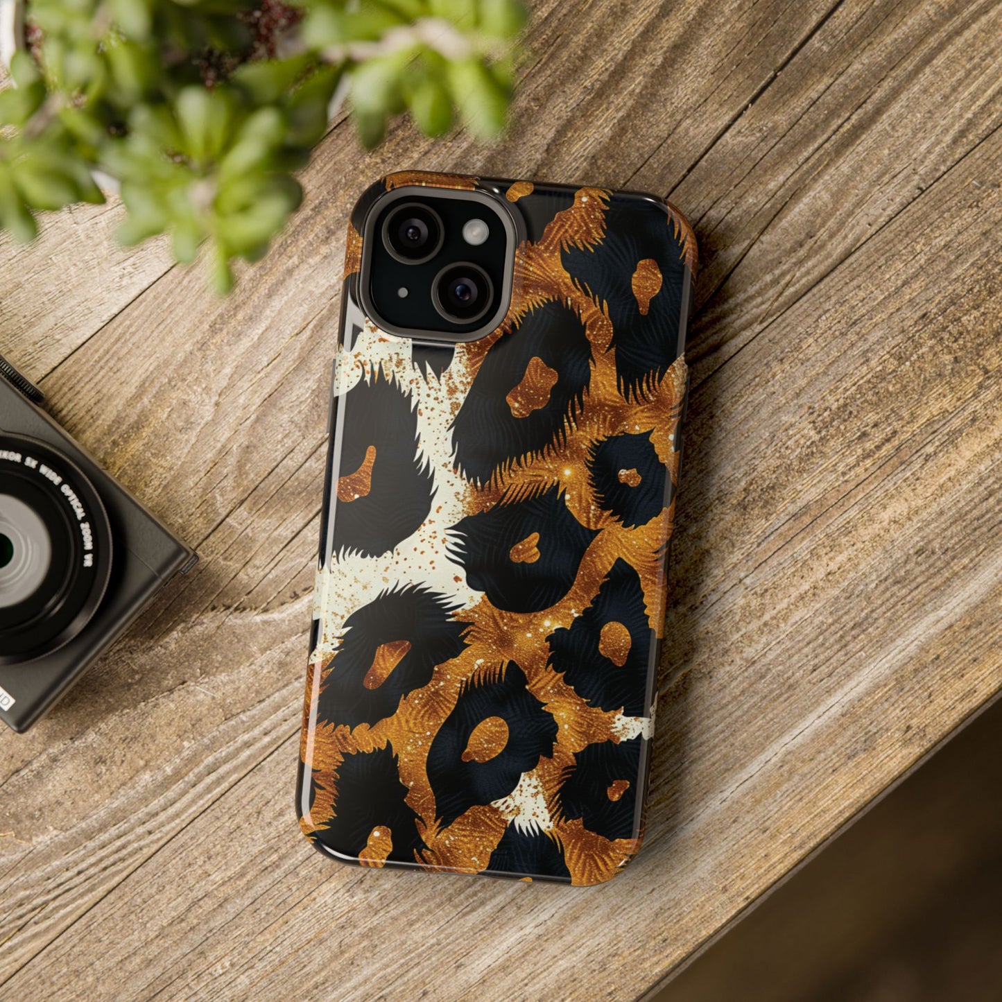 Safari Noir Gold Leopard iPhone Case