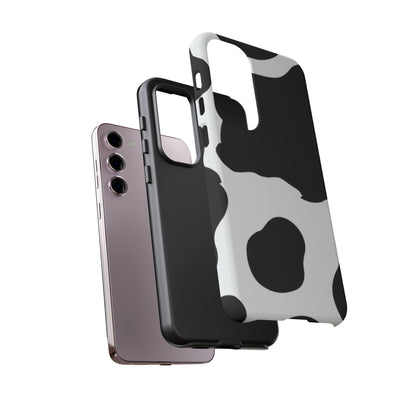 Bold Black and White Cow Print Tough Samsung Galaxy Case – Modern Animal Pattern with Dual-Layer Protection