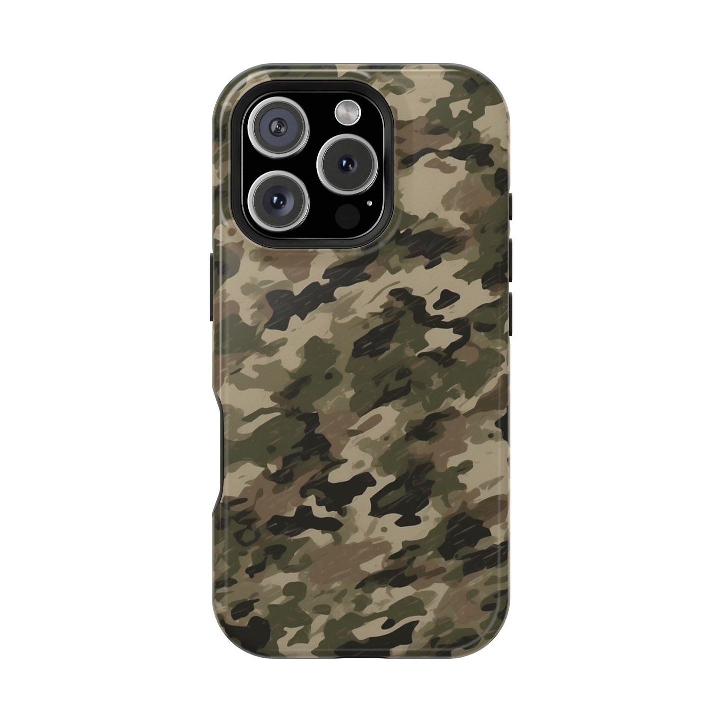 Classic Light Brown Camouflage – MagSafe iPhone Case with Rugged Elegance