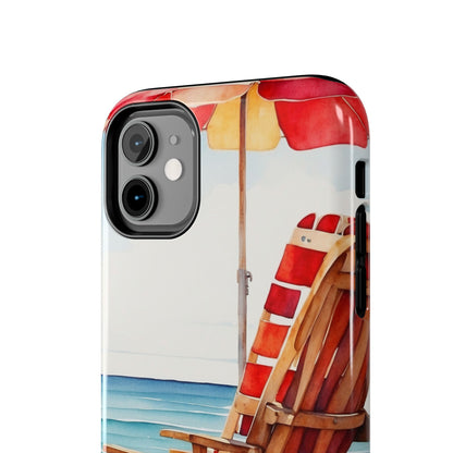 Beach Bliss iPhone Series Case – Relaxing Seaside Chair and Umbrella Design