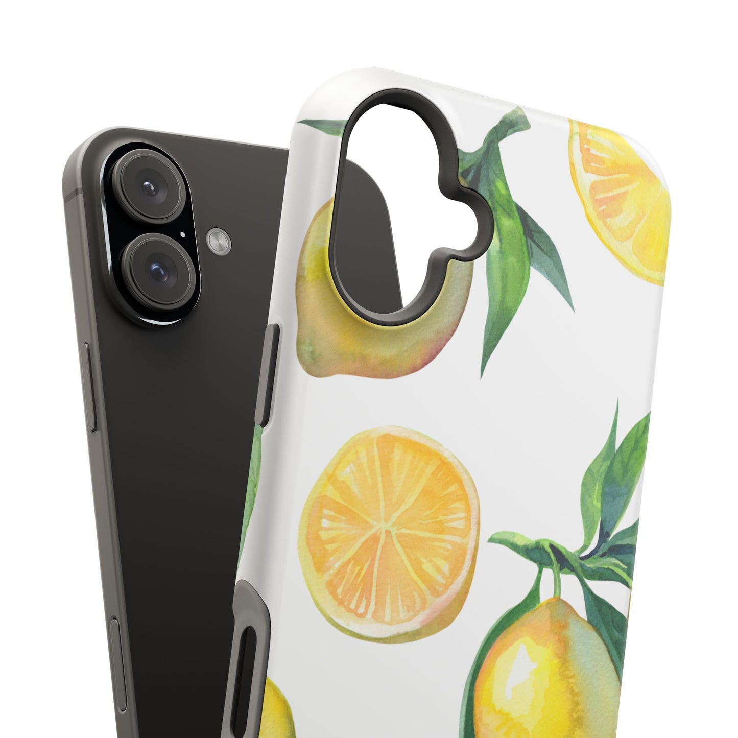 Lemon Grove Watercolor Tough MagSafe iPhone Case – Fresh Citrus Design, Dual-Layer Protection