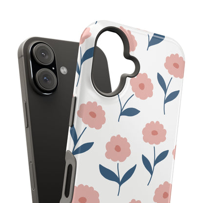 Playful Pink Floral Tough MagSafe  iPhone Case – Soft Pastel Design, Slim & Shockproof