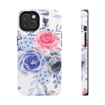 Elegant Blue Floral Watercolor Design – iPhone Case