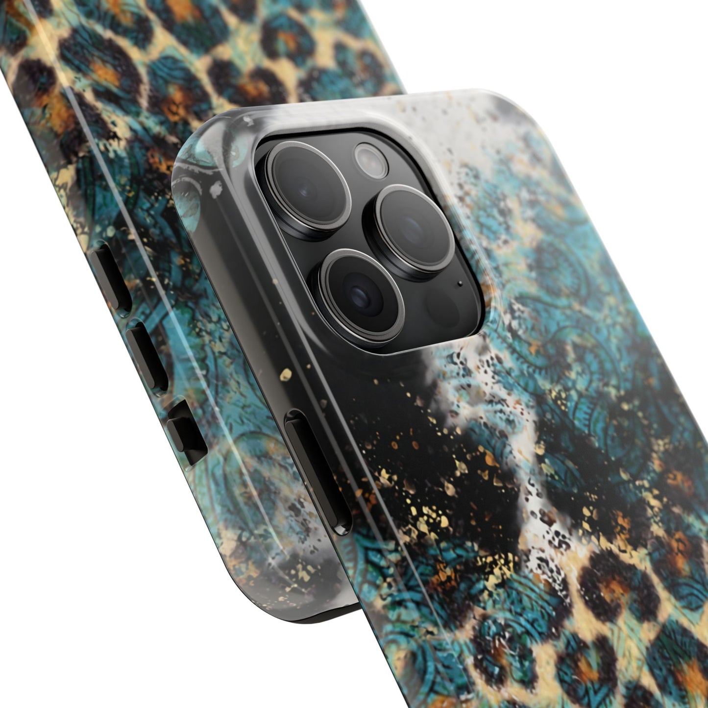 Turquoise Paisley Cowhide Leopard - iPhone Series Case