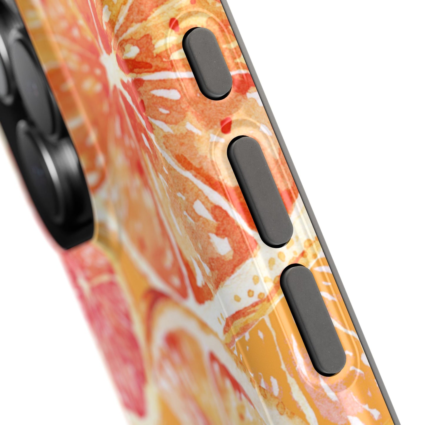 Watercolor Citrus Splash Tough MagSafe iPhone Case – Vibrant Fruit Print, Shock-Resistant Design