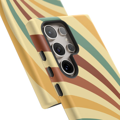 Earthy Retro Swirl Samsung Galaxy Case – Dual-Layer Protection with 70s-Inspired Earth Tones