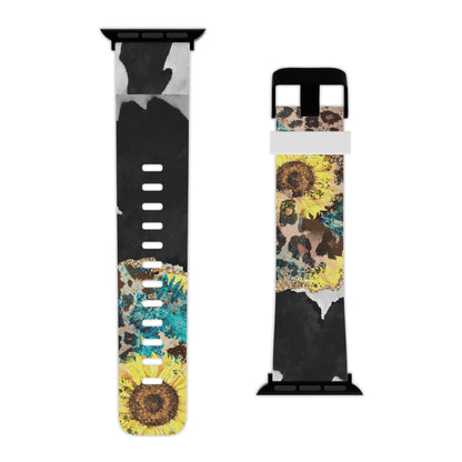 Rustic Sunflower Leopard Glam  Apple Watch Band