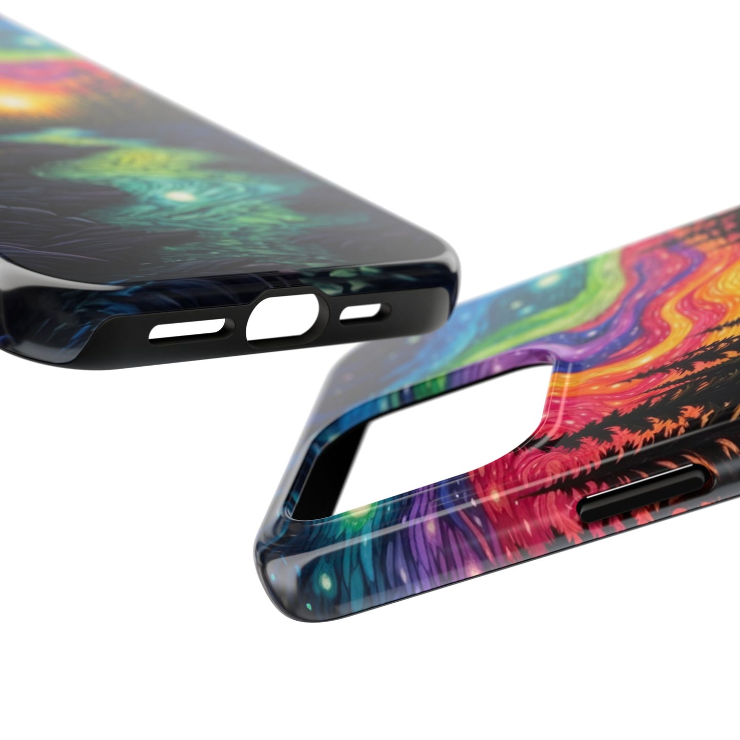 Celestial Nightscape iPhone Case – Vibrant River and Starry Sky Design