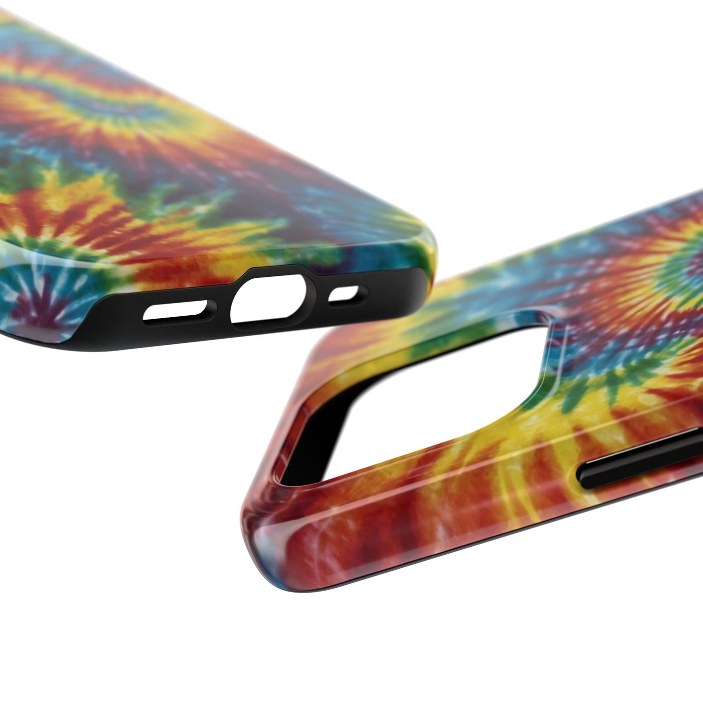 Retro Tie-Dye Swirl iPhone Case – Rainbow Spiral Design