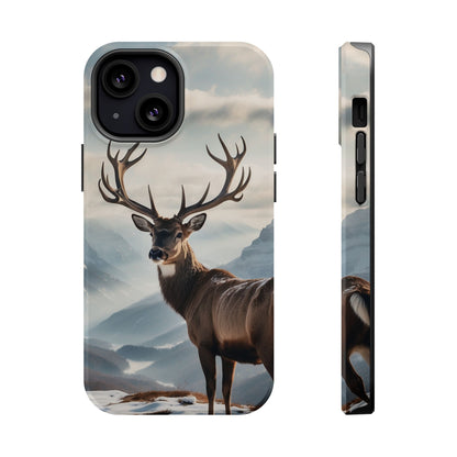 Alpine Majesty: Stag in Snow – MagSafe iPhone Case