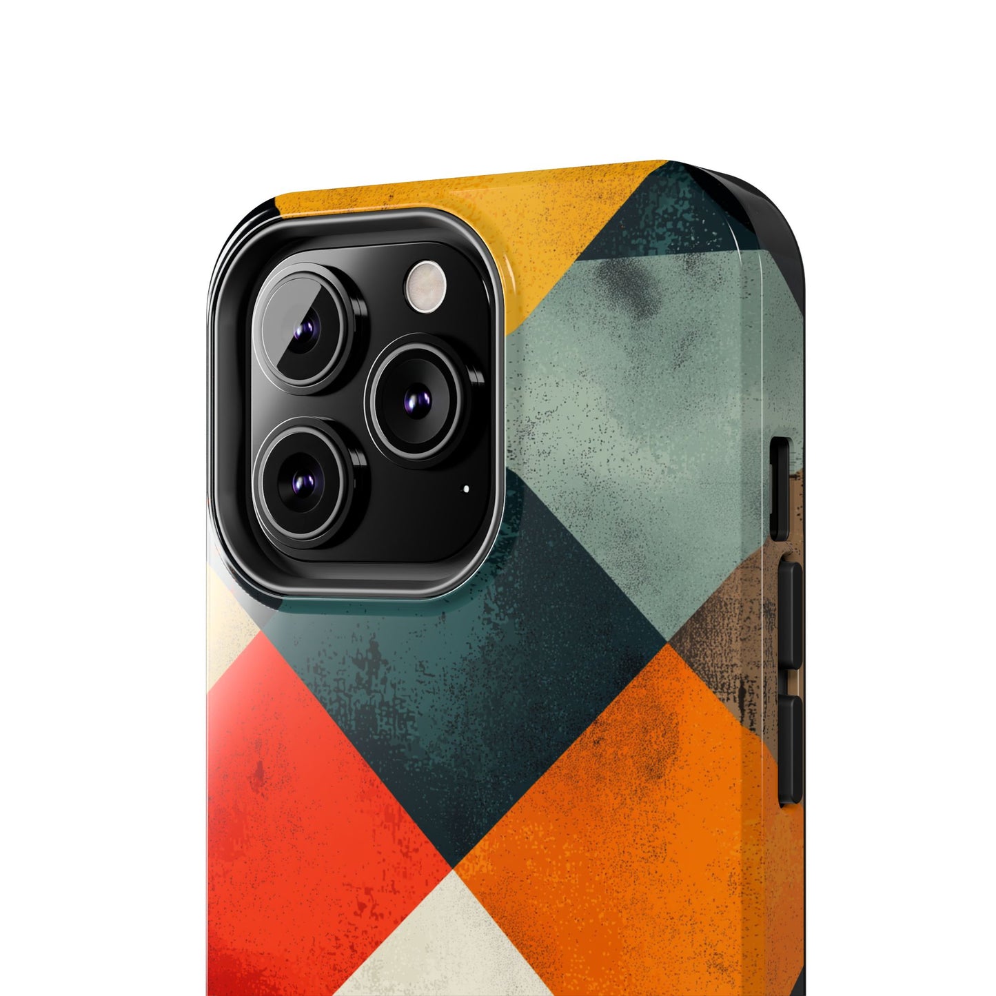 Geometric Retro iPhone  Case - Colorful Checkered Protective Cover