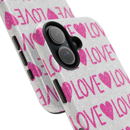 Pink Glitter Love Pattern – iPhone Series Case