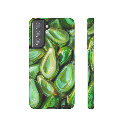 Glossy Avocado Samsung Galaxy  Case – Sleek Green 3D Fruit Design, Durable and Stylish