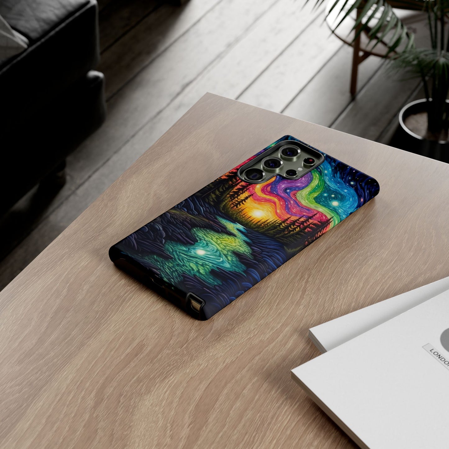 Celestial Nightscape Samsung Galaxy Case – Vibrant River and Starry Sky Design