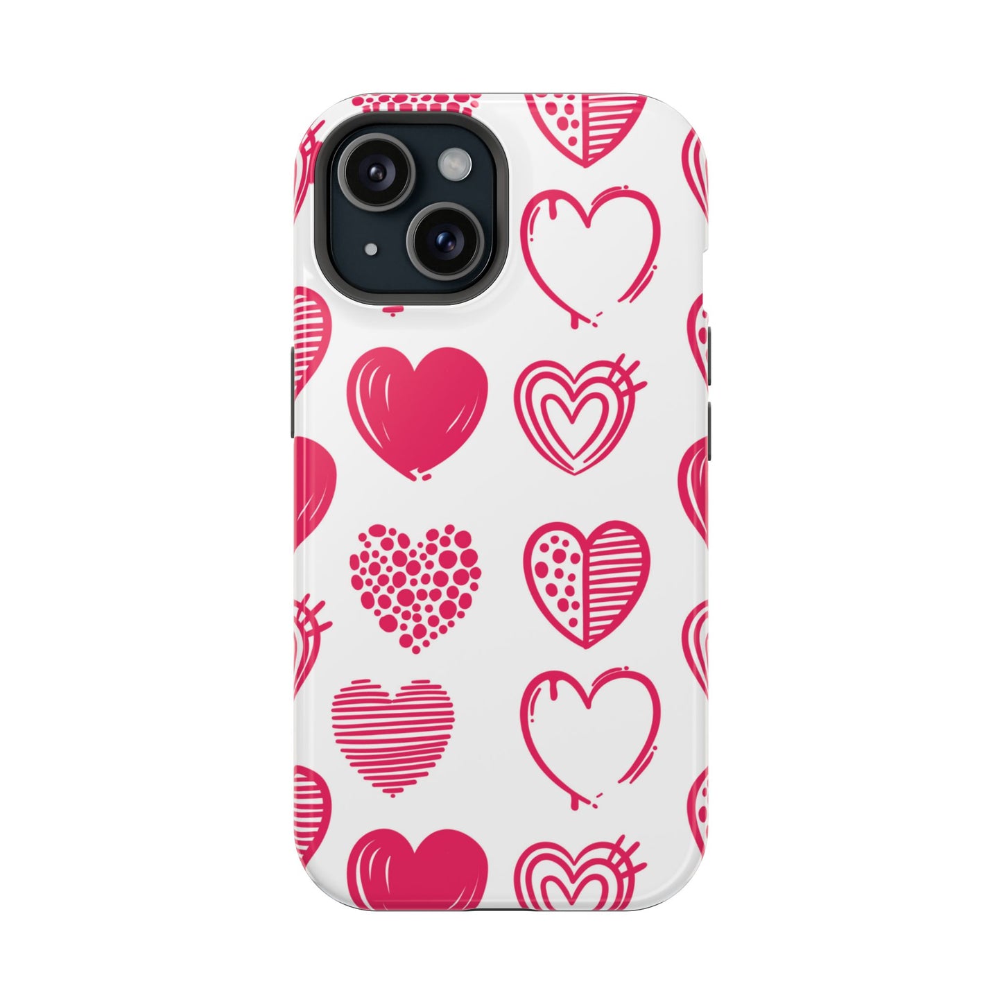 Funky Pink Hearts – MagSafe iPhone Case