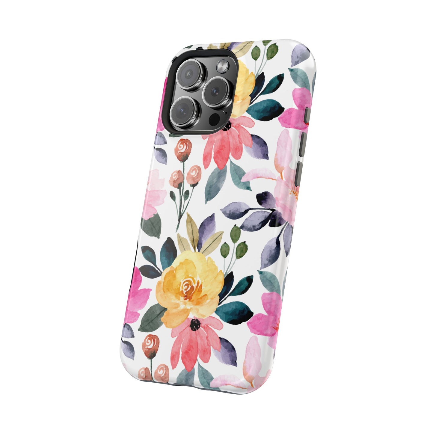 Blossoming Beauty – MagSafe Case with Pastel Floral Watercolor Design