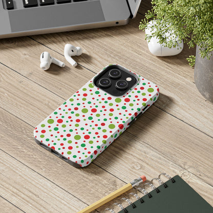 Red & Green Christmas Polka Dots – iPhone Case