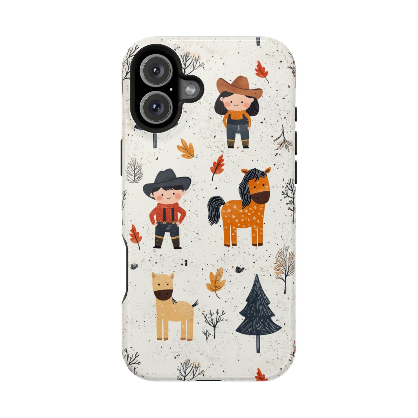 Cowboy Adventures Tough MagSafe iPhone Case – Cute Western Theme, Dual-Layer Protection