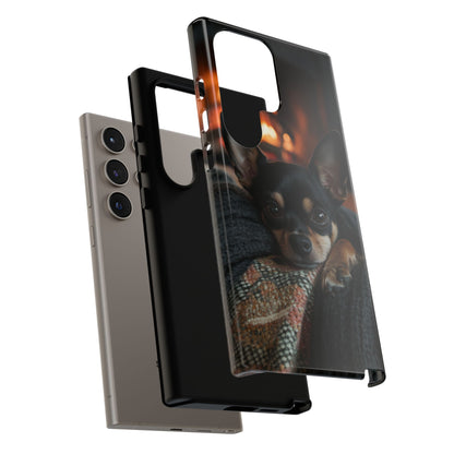 Cozy Chihuahua Fireplace Samsung Galaxy Case – Warm and Protective Design