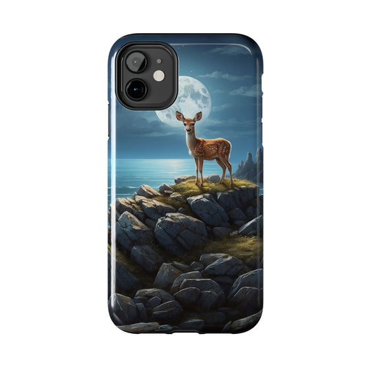 Enchanted Fawn Under the Moonlit Sky iPhone Case