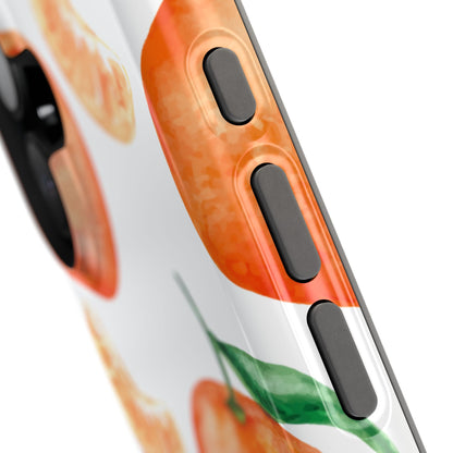 Tangerine Dreams Tough MagSafe iPhone Case – Watercolor Orange Design, Shockproof Dual Protection