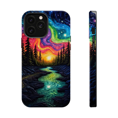 Celestial Nightscape MagSafe iPhone Case – Vibrant River and Starry Sky Design