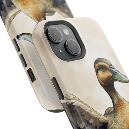 Graceful Duck in Watercolor Scene - MagSafe iPhone Case