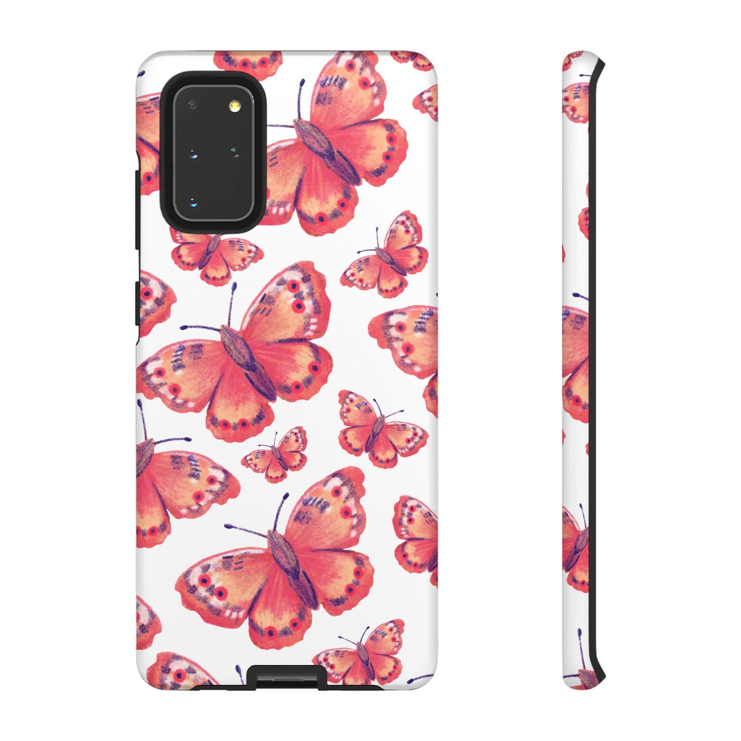 Coral Butterfly Samsung Galaxy Case – Slim, Protective Design with Bold Watercolor Print