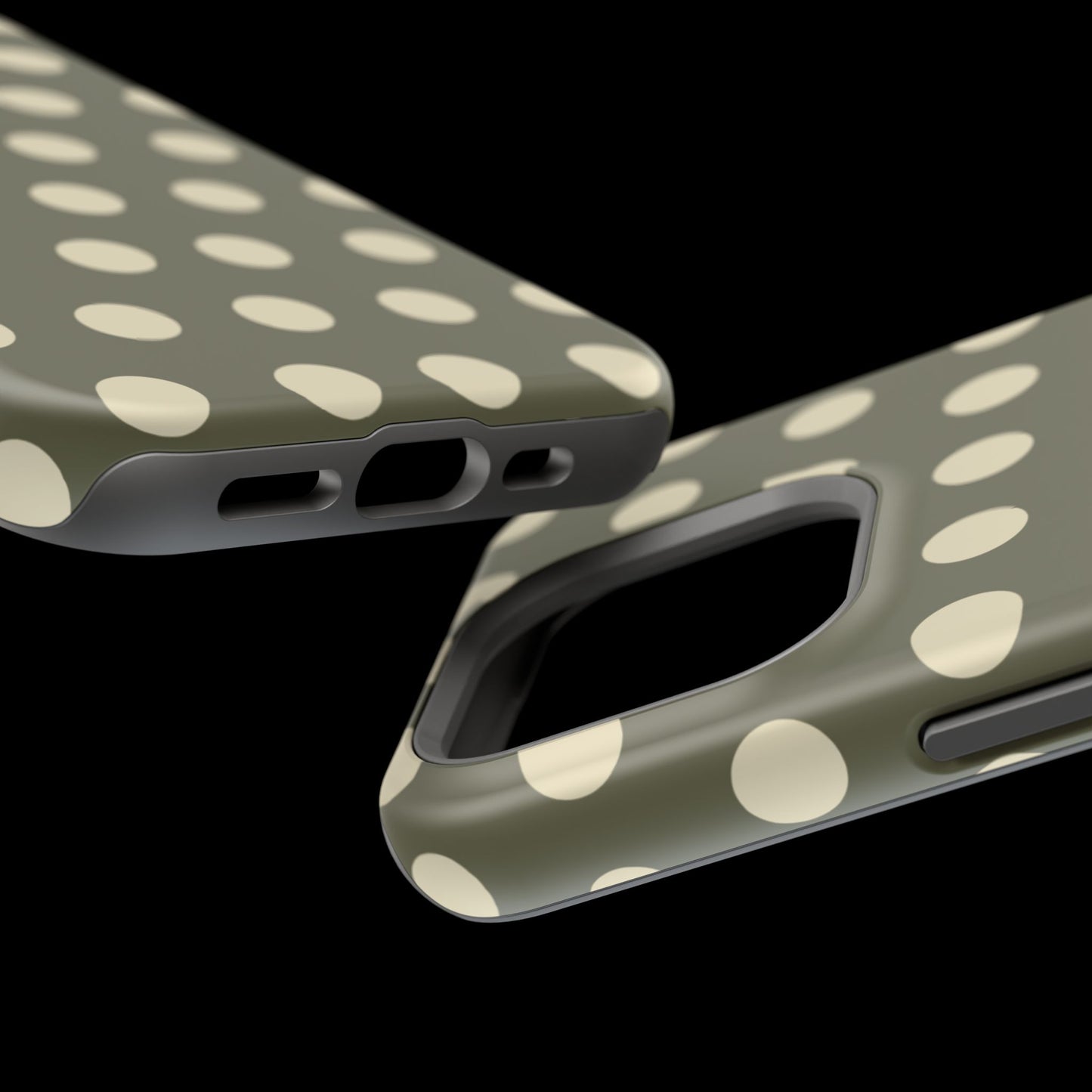 Vintage Green & Cream Polka Dots – MagSafe iPhone Case