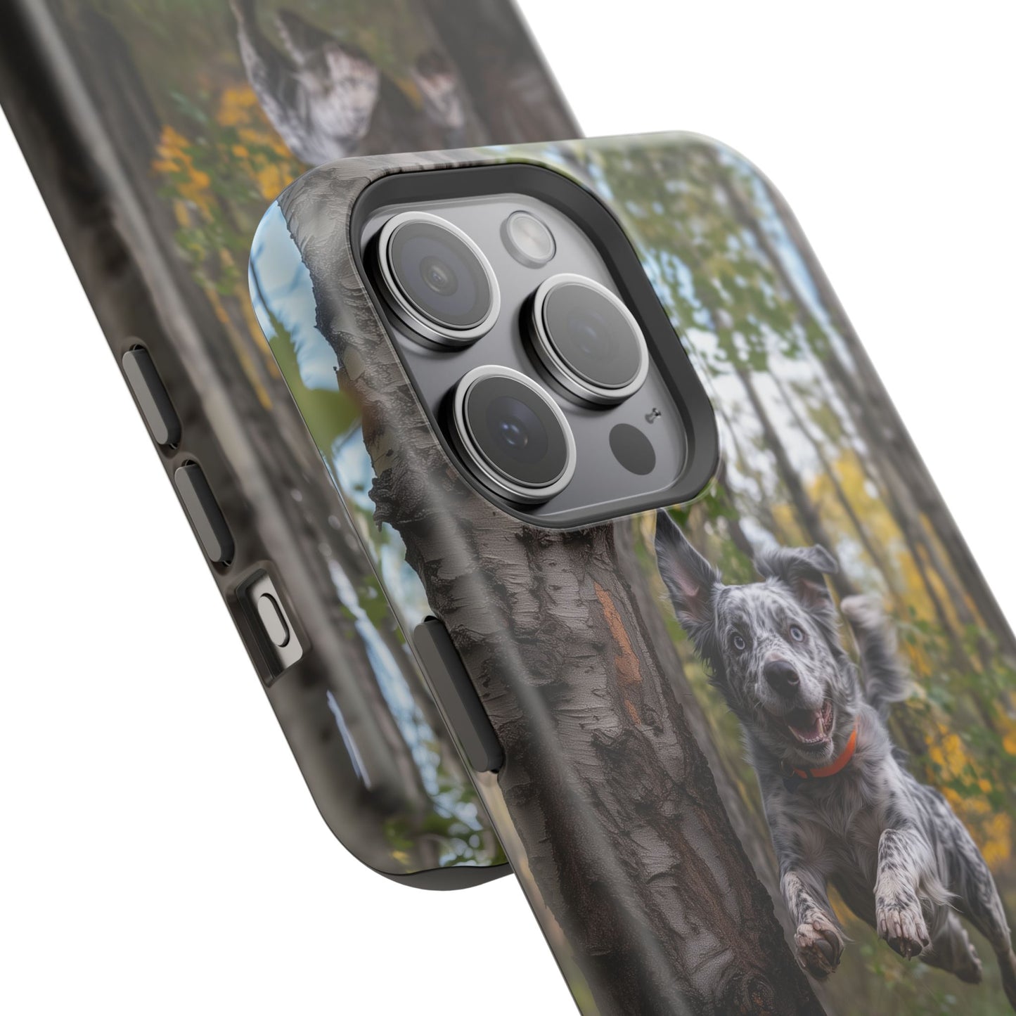 Happy Forest Dog MagSafe iPhone Case – Nature-Inspired Protective Cover