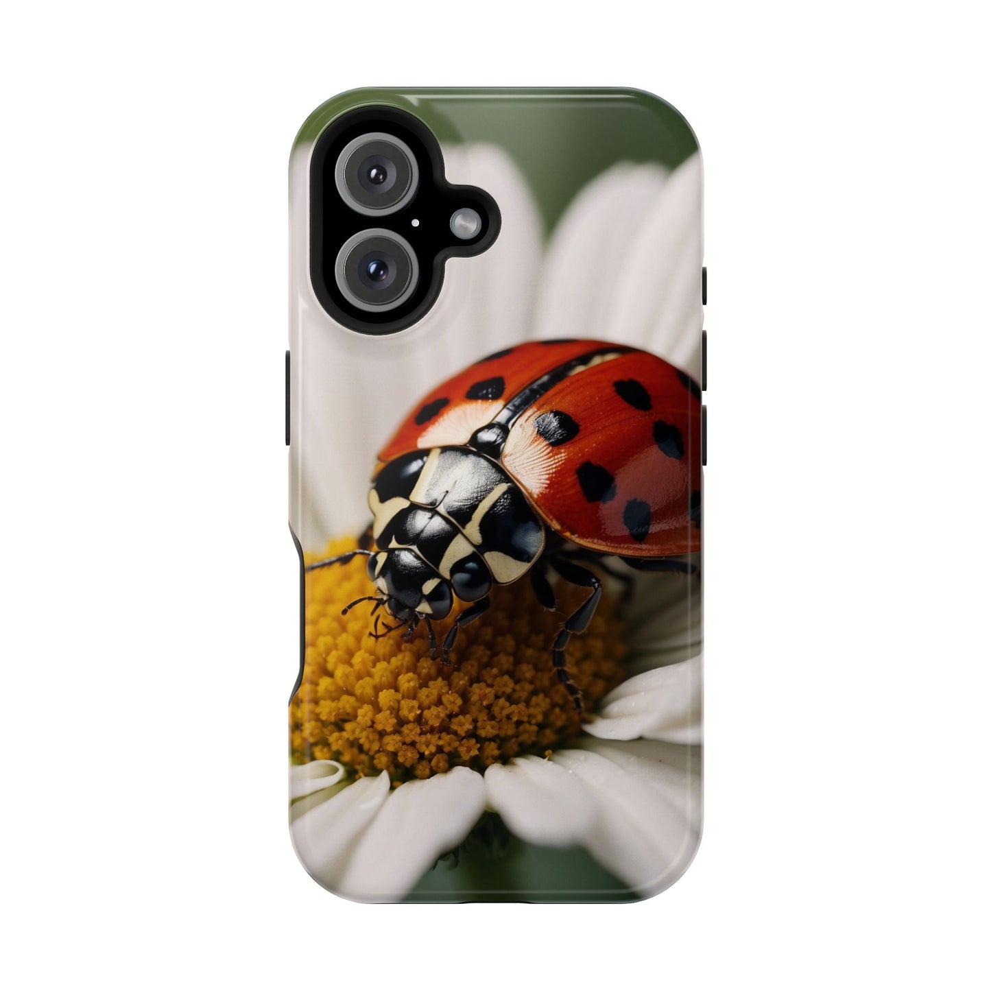 MagSafe iPhone Case: Ladybug on White Daisy