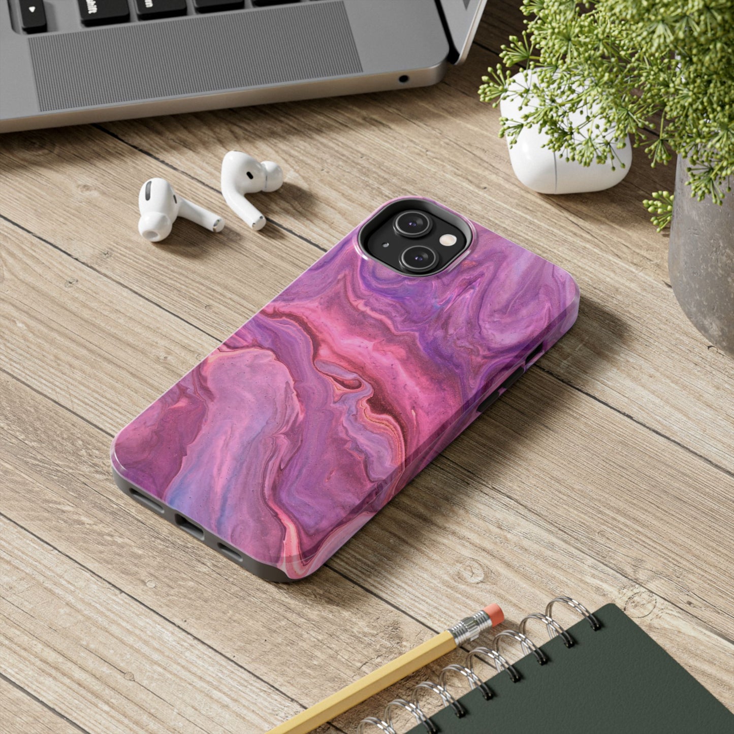 Lavender Dreamscape – iPhone Case with Pink & Purple Marble Swirl