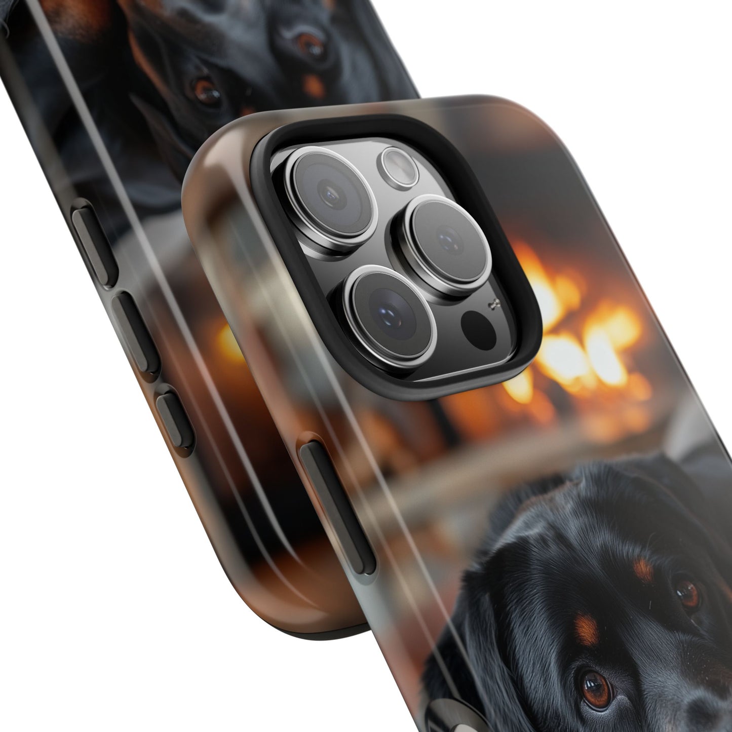 Warm Rottweiler by the Fireplace Samsung Galaxy Case – Rustic Charm for Dog Lovers