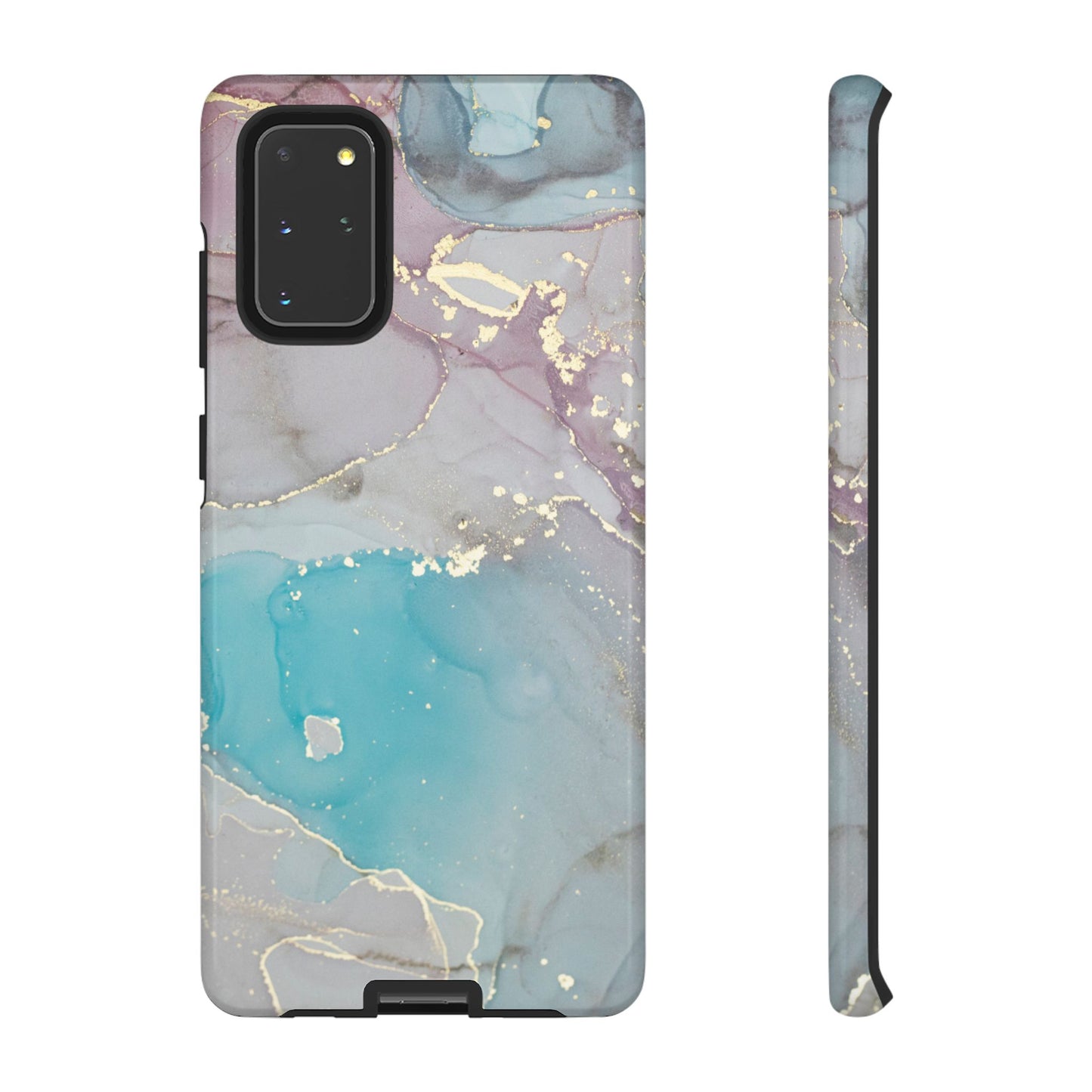 Sky Blue & Purple Marble Wave – Samsung Galaxy Case with Elegant Swirl Design