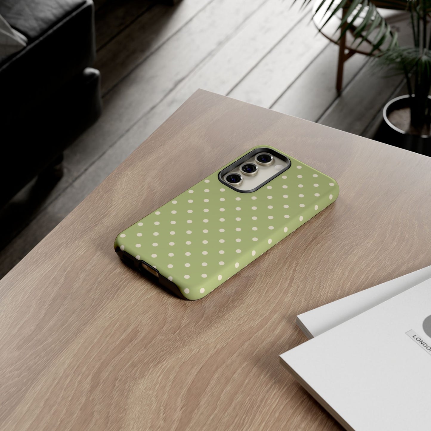 Sage Green Polka Dots – Samsung Galaxy Case