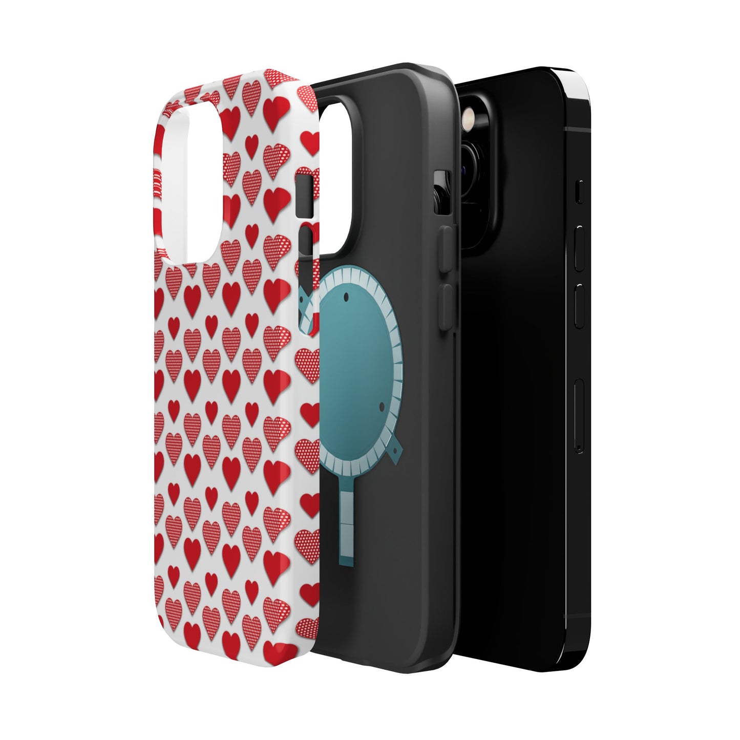 Red & Polka Dot Hearts MagSafe Case