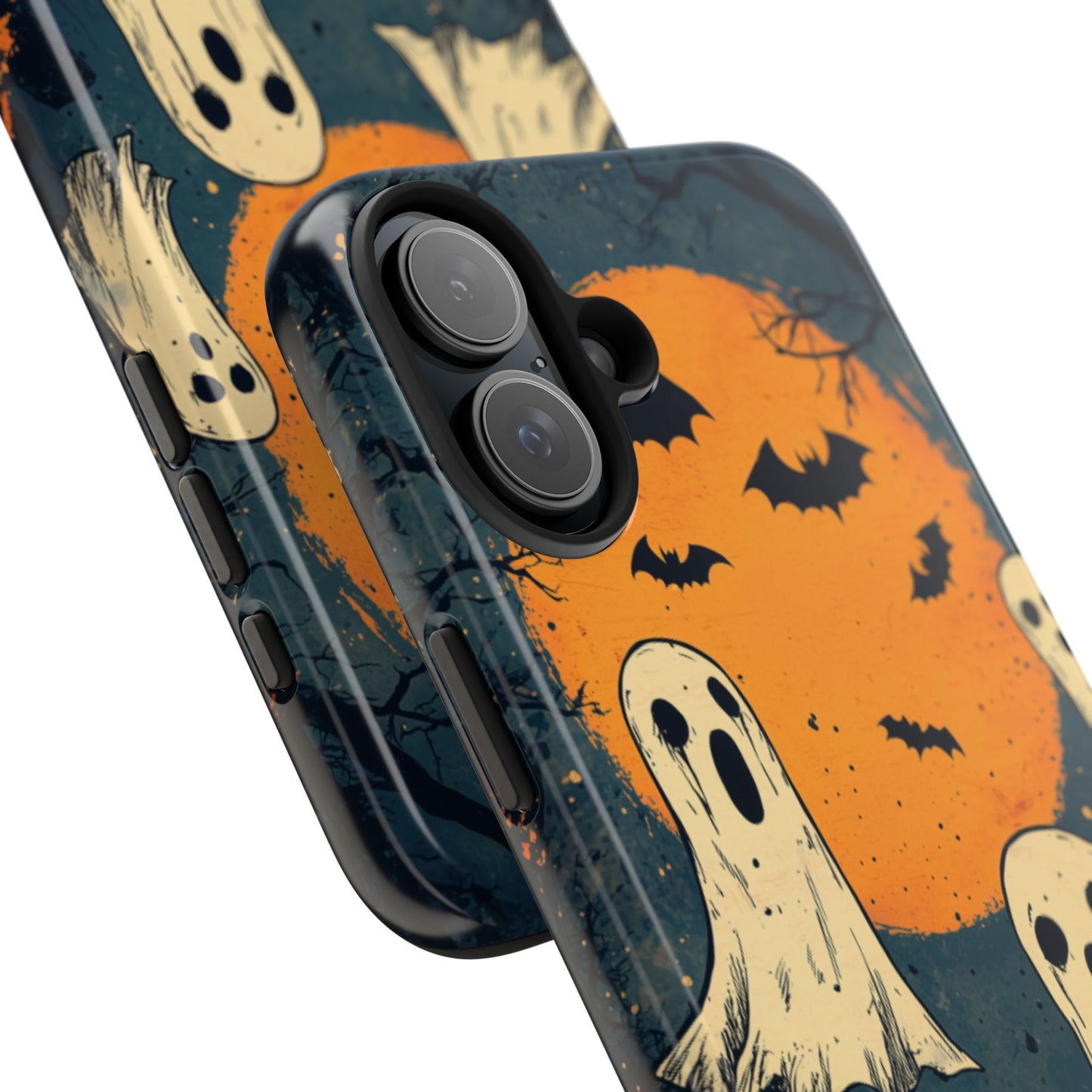 Haunted Ghosts & Full Moon iPhone Case – Spooky Halloween Design