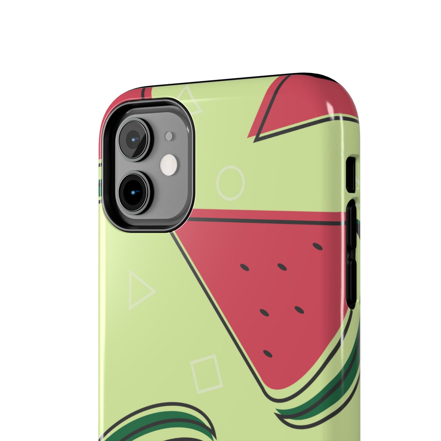 Watermelon Slice iPhone Case – Fresh & Fun Design with Retro Geometric Pattern