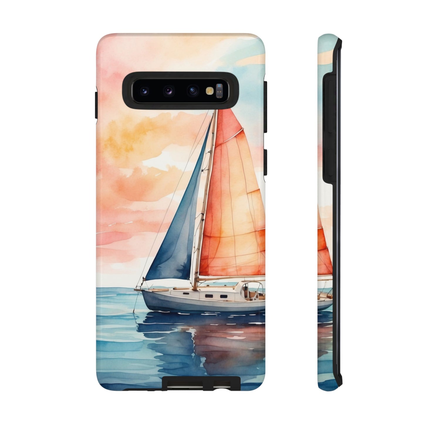 Sunset Sail Samsung Galaxy Case – Watercolor Sailboat and Sky Design