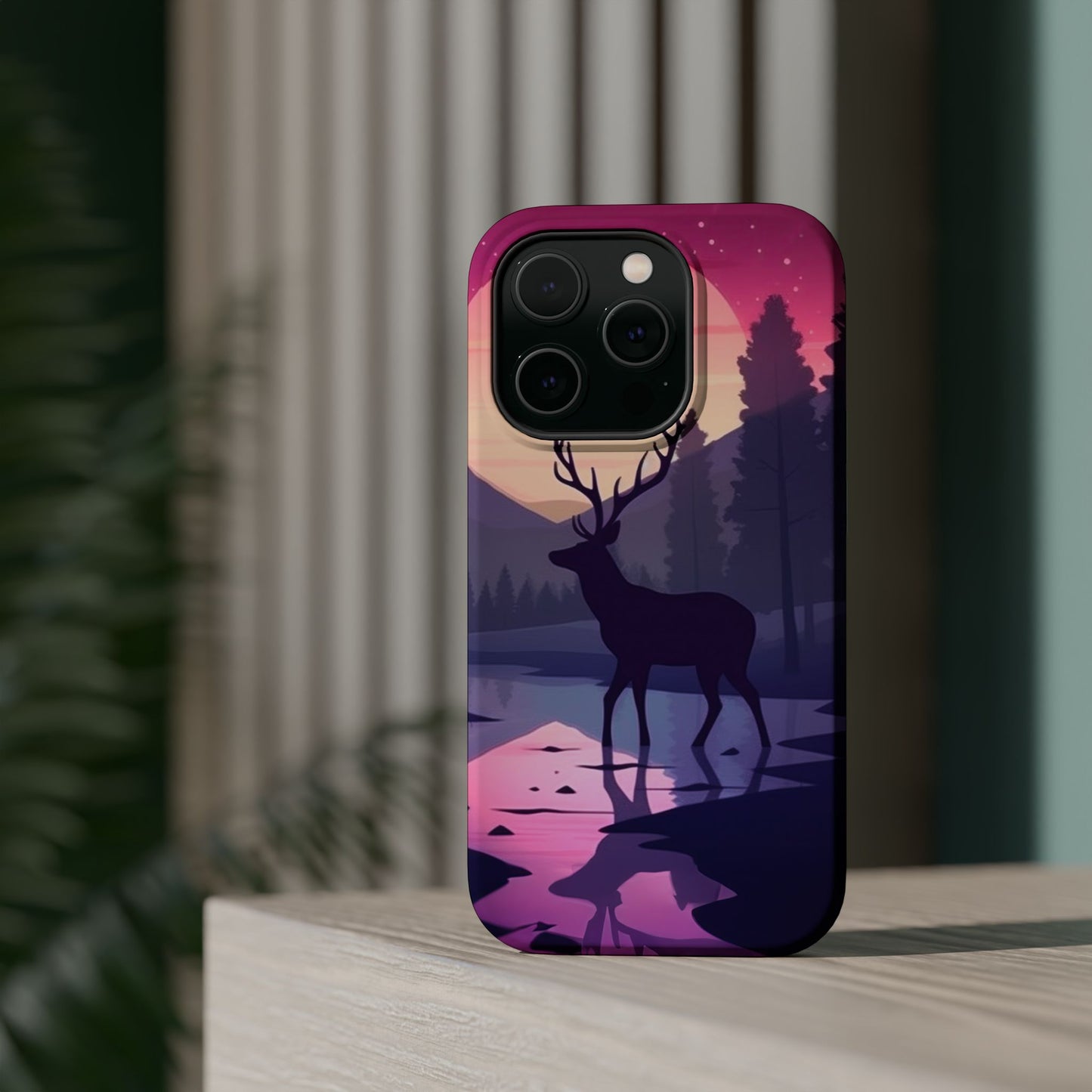 Twilight Elegance: Stag Reflection – MagSafe iPhone Case