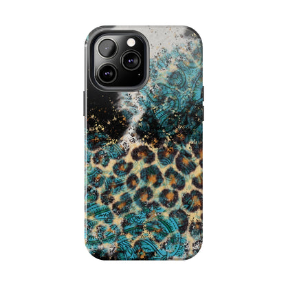 Turquoise Paisley Cowhide Leopard - iPhone Series Case