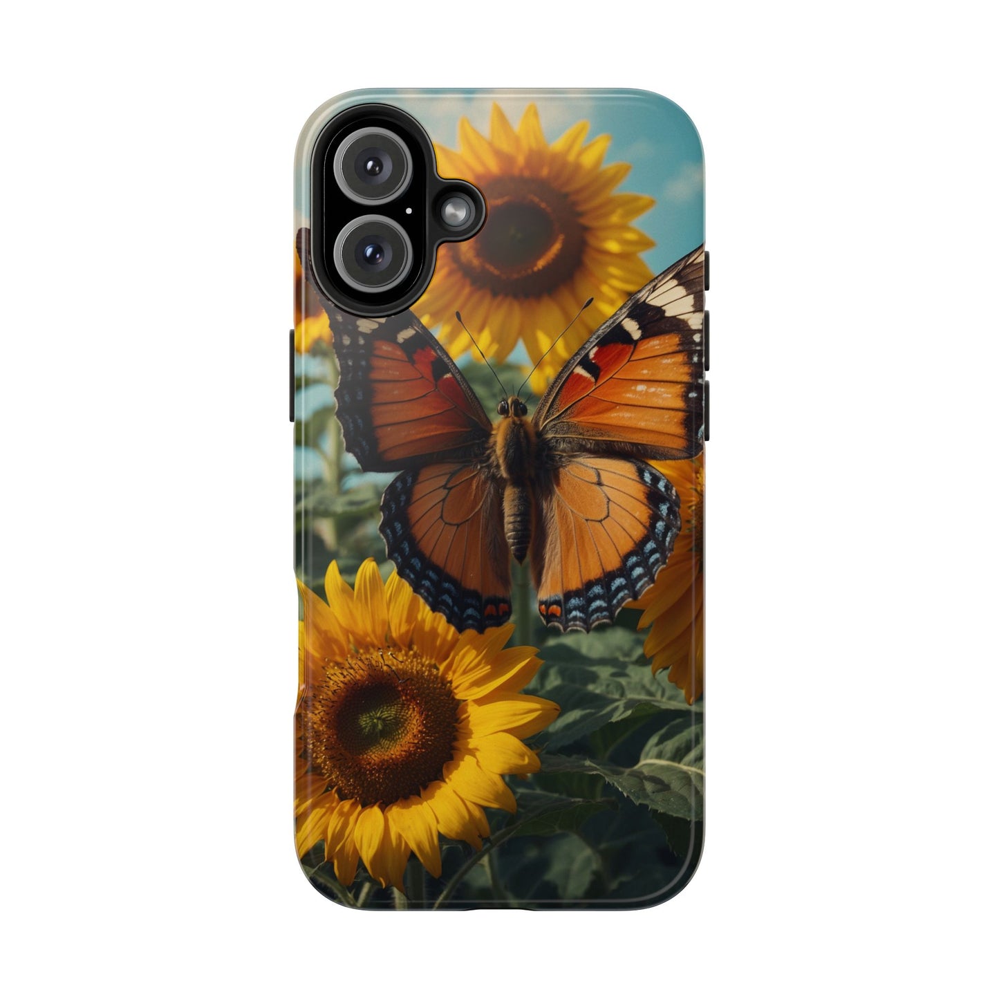 Vibrant Butterfly & Sunflower – iPhone Case