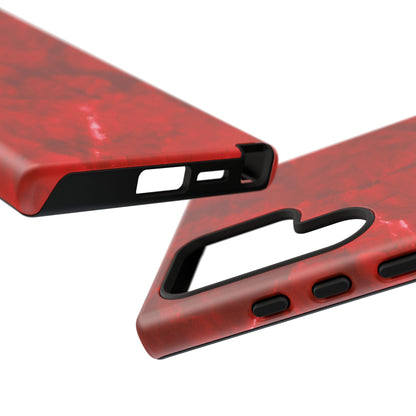 Bold Red Marble Samsung Galaxy Case – Luxe Modern Design with Vibrant Finish