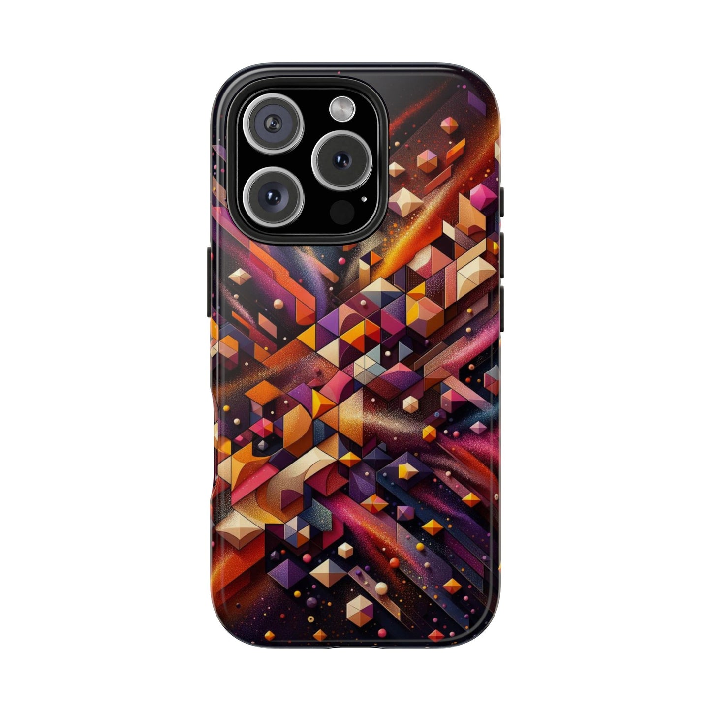 Geometric Galaxy iPhone Case - Abstract Cosmic Protective Cover - Retro Gamer