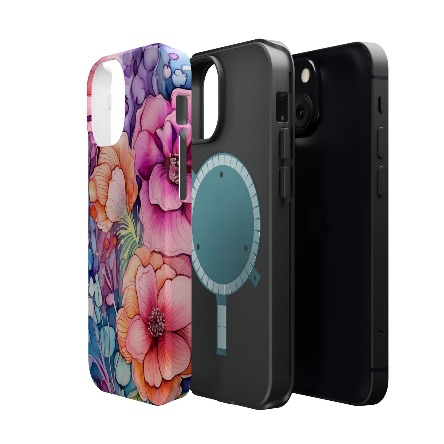 Bright Watercolor Floral Splash MagSafe iPhone Series Case – Bold Artistic Design