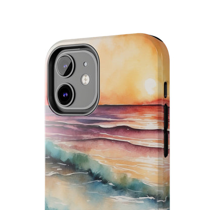 Sunset Waves iPhone Case – Vibrant Watercolor Design