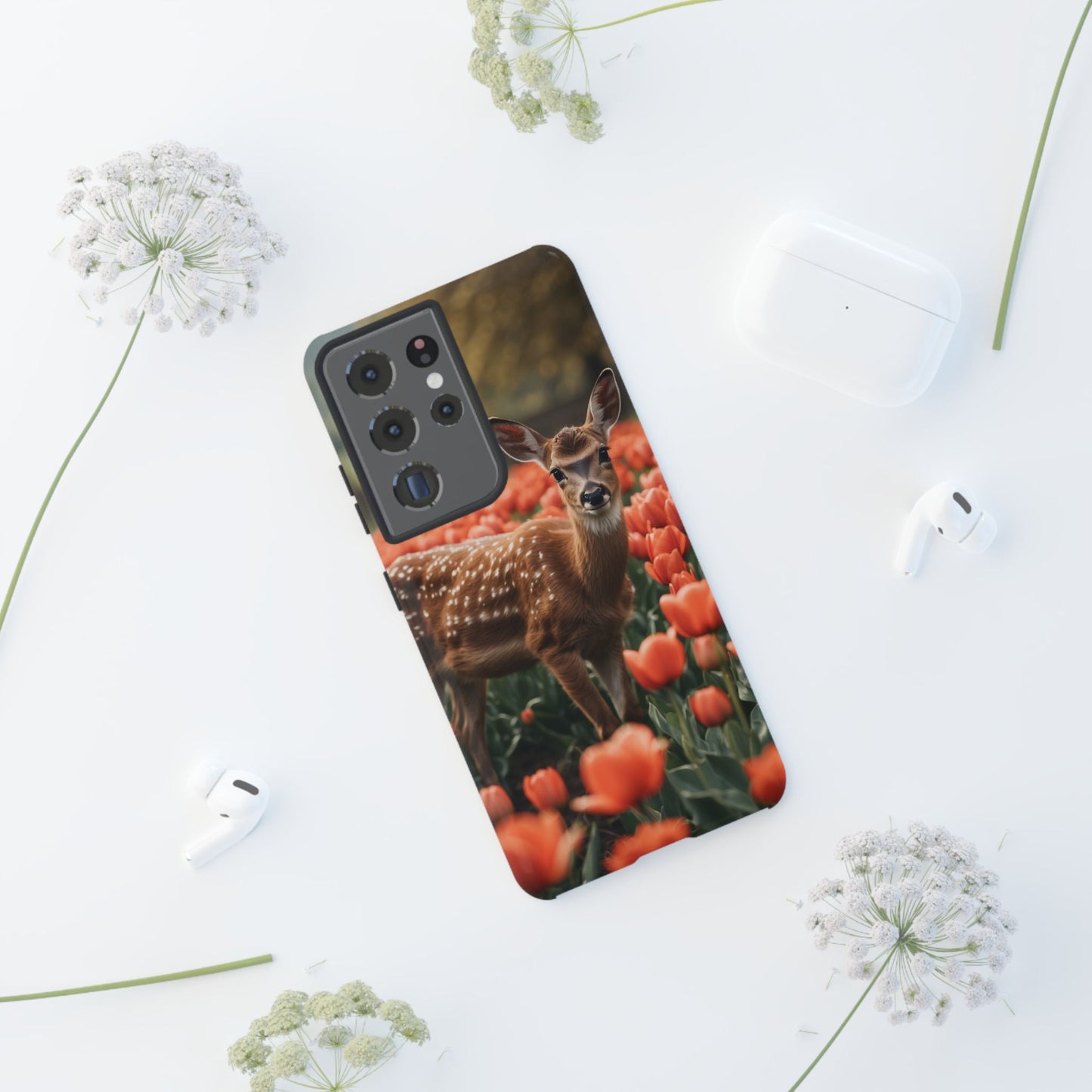 Fawn Among Tulips Samsung Galaxy Case